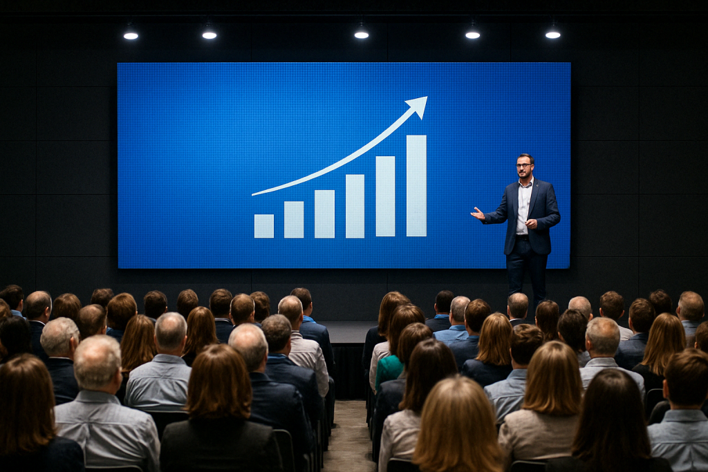 Painel de led em ambeinte de palestras