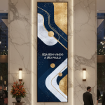 A primeira impressão de luxo: a tecnologia do painel de LED eleva o padrão do seu receptivo.