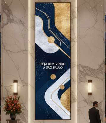 A primeira impressão de luxo: a tecnologia do painel de LED eleva o padrão do seu receptivo.